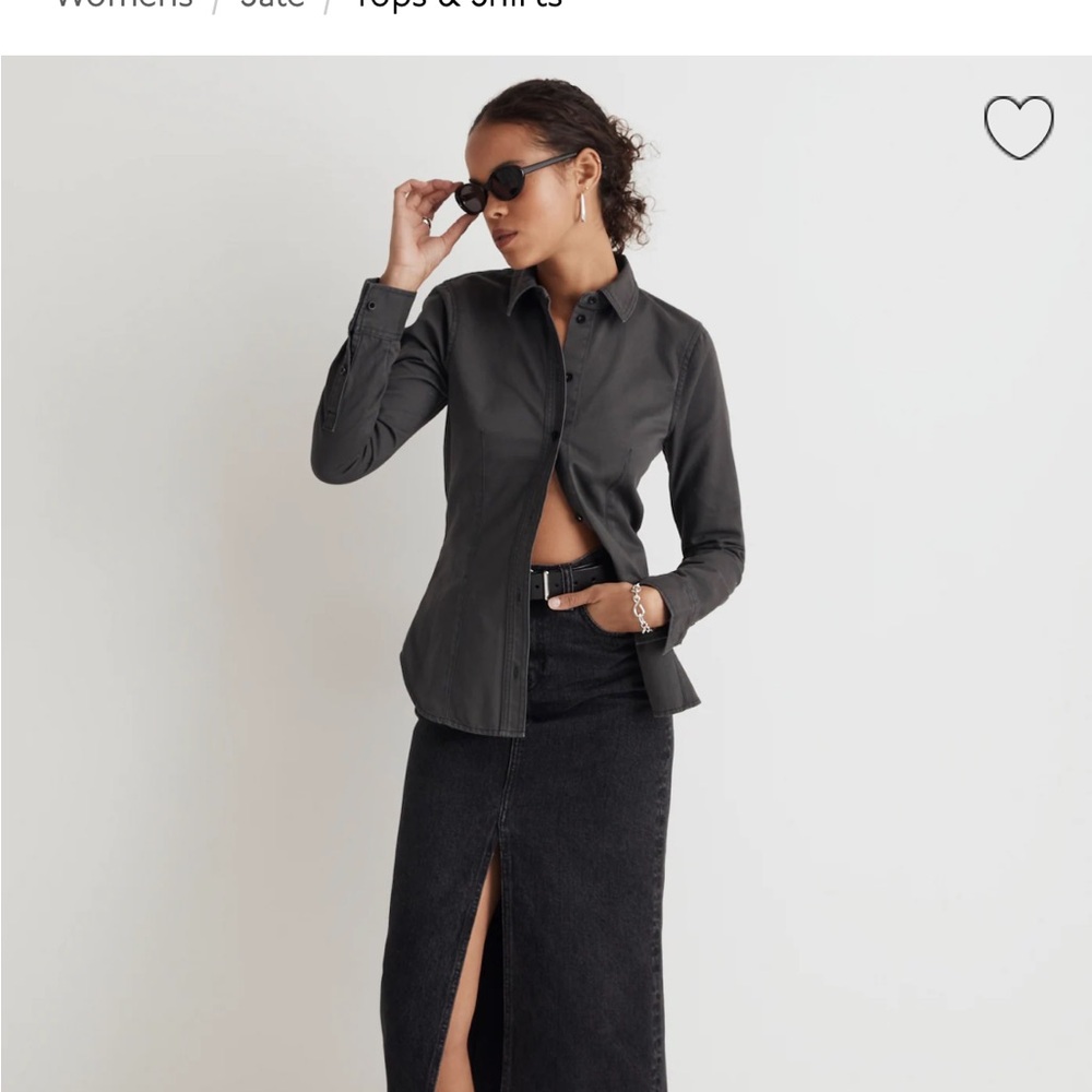 Madewell darted button up shirt in regenerative chino